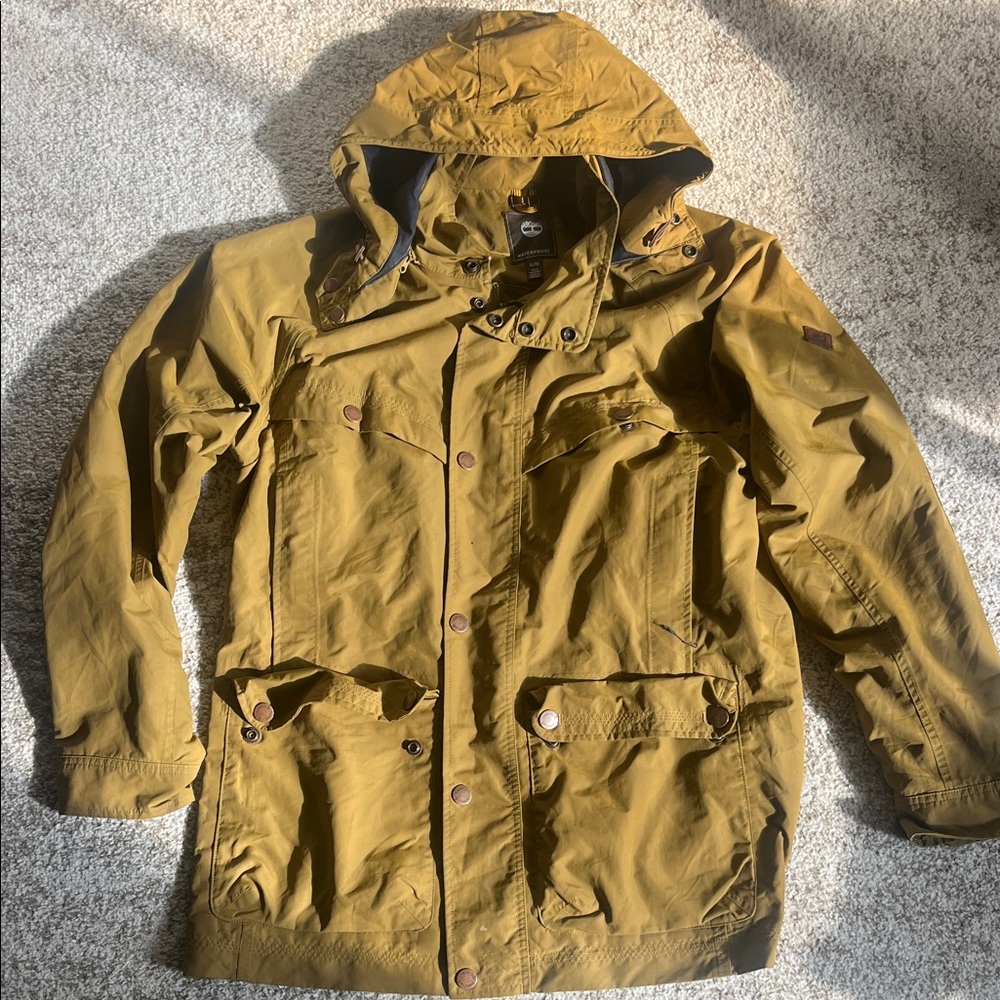 Timberland Men’s Tan Waterproof Raincoat (XL)